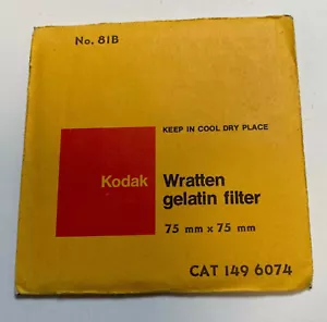 KODAK Wratten Gelatin FILTER NO. No. 81B 3" or 75mm Square - Picture 1 of 2
