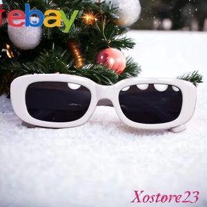 New Women's Fashions Sunglasses Color White Rectangle Square Eyewear Vintage. - Picture 1 of 12