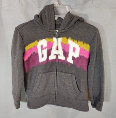 Sudadera con Capucha Gap Kids Gris Grande GAP Spellout Cremallera Talla S Niñas Foto 1 de 4