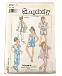 Simplicity Schnittmuster 8963 Größe 14 Mädchen Kimono Steppshorts Camisole Schlafanzug 1988 - Bild 1 von 2