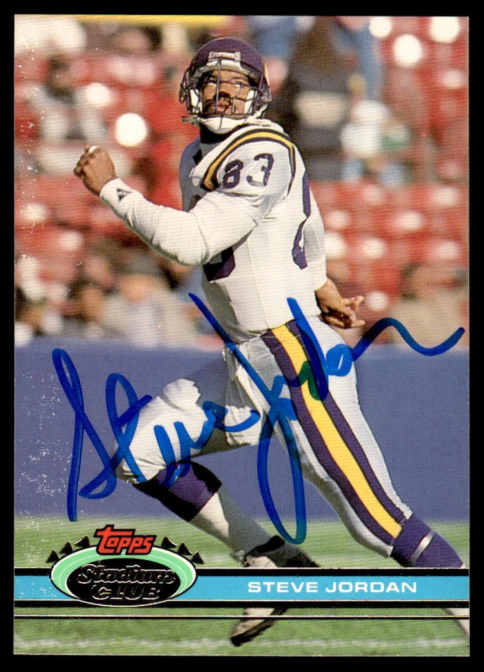 Steve Jordan signed MINNESOTA VIKINGS card   1991 Stadium Club - Image 1 of 1