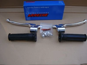 BULTACO SHERPA LEVER KIT CLUTCH BRAKE LEVER N COVER + GRIPS ALPINA PURSANG FRONT - Picture 1 of 5