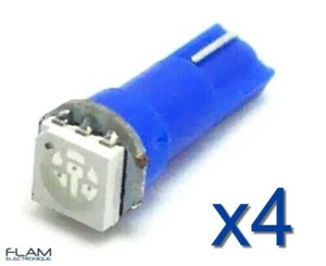 4x LED lampe T5 70 73 74 BLEU / BLUE Voiture/tuning Car Dashboard LIGHT BULB 12V - Foto 1 di 7
