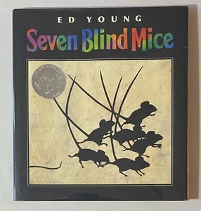 SIGNED Caldecott Honor Book SEVEN BLIND MICE by Ed Young ~ Silver Seal ~ MINT - Imagen 1 de 9