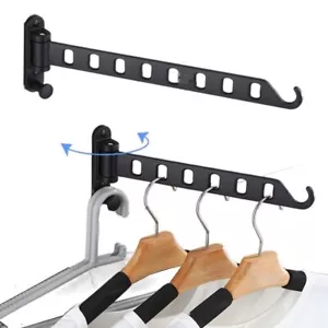 Retractable Folding Wall Hanger Folding Clothes Hanger Rack Storage Organizer - Picture 1 of 18