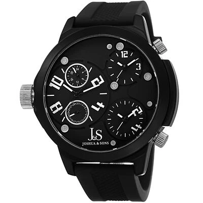 Reloj de cuarzo para hombre Joshua & Sons JS-40-WT triple zona horaria militar fecha Foto 1 de 4