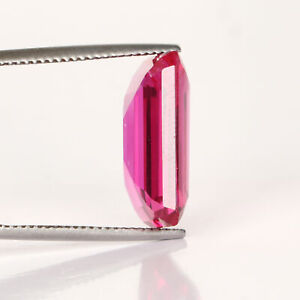 Lab-Created Loose Gemstone 16.Carat Red Ruby Emerald Cut for Jewelry Making