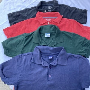 Boys Polo Shirt Lot Sz 6 7 S Blue Green Red Black Short Sleeve - Picture 1 of 15