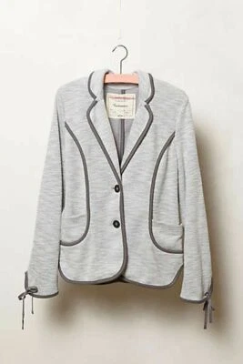 Blazer Cartonnier Piped Beckett Talla Pequeña Gris Anthropologie Algodón Tejido  Foto 1 de 4