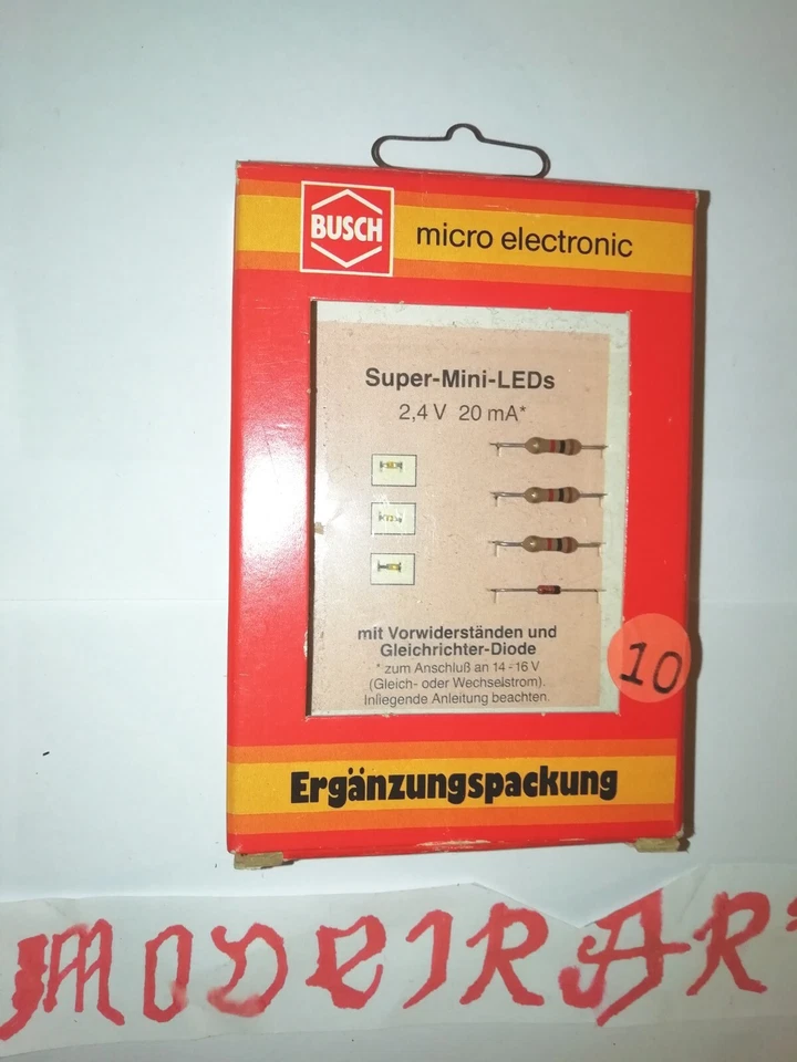 Busch N 5981, Gelbe Super-Mini-LEDs, 2,4 V.  20 mA, Nuovo - Immagine 1 di 4