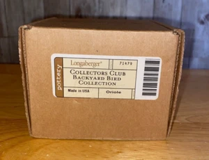 New in Box 1996 Longaberger Collector's Club CC Backyard Bird Ornament Oriole - Picture 1 of 12