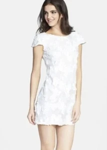 Kleid The Population weiß perlenfarben Minikleid Größe XS #27 Neu mit Etikett - Bild 1 von 7