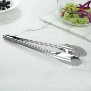 12" Stainless Steel Kitchen Tongs Food Serving Grill Multi Purpose Cooking Tongs - Picture 1 of 3