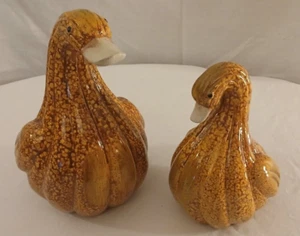 Vintage Kürbis Kürbis Ente Gänse Figuren 2er Set - Bild 1 von 10
