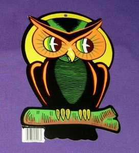 Beistle Halloween Spooky Owl Decoration (1990s) Unused, 6.5-inches x 9-inches - Picture 1 of 6