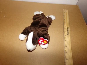 Ty Beanie Babys: BRUNO der braune & weiße Terrier HUND. 1998 im Ruhestand. 8 MWMT. - Bild 1 von 2