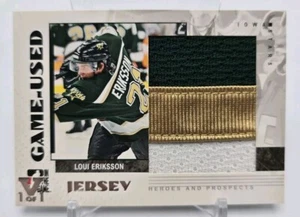 2007-08 ITG Heroes and Prospects LOUI ERIKSSON Game Used Jersey Vault 1 of 1 1/1 - Picture 1 of 6