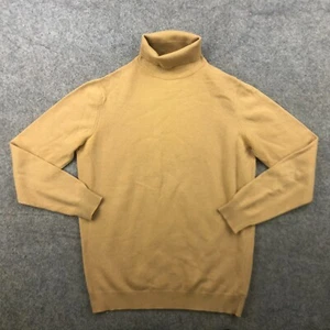 Vintage Jaeger Sweater Men Small 38 Brown Turtle Neck Long Sleeve Cashmere * - Picture 1 of 12