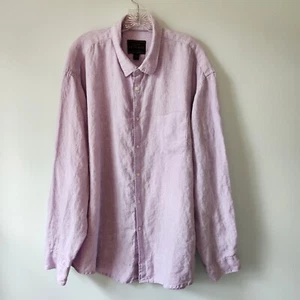 Jos A Bank Reserve Shirt Men's 2X Purple Heather Linen Button Up Beach Classic - Picture 1 of 13