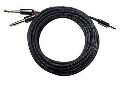 OMNIHIL 3.5 mm TRS to Dual 15FT 1/4 inch TS Stereo Cable for PRESONUS R65 - Image 1 of 4