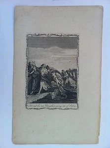 Lot And Ses Two Filles Leaving Sodom The CHRISTIAN'S Family Bible Engraving 1763 - Picture 1 of 2