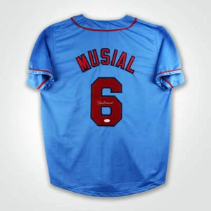 Stan Musial signiertes blaues Pro-Style Baseball Trikot - Bild 1 von 3