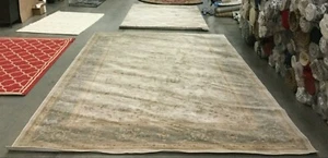 IVORY / LIGHT BLUE 9' X 12' Stained Rug, Reduced Price 1172630742 VTG570A-9 - Picture 1 of 4
