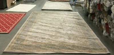 IVORY / LIGHT BLUE 9' X 12' Stained Rug, Reduced Price 1172630742 VTG570A-9 - Image 1 of 4
