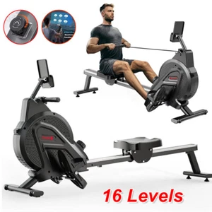 16 Level Magnetic Rowing Machine Rower w/ LCD Digital Monitor Fitness Cardio - Picture 1 of 9