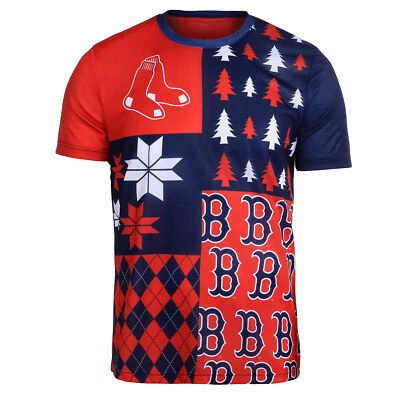 Camiseta FOCO MLB Para Hombre Medias Rojas de Boston Ocupada Bloque Fea Cuello Redondo Foto 1 de 2