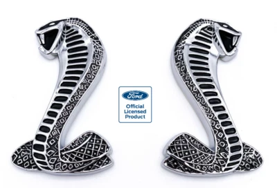 Universal LH & RH Plastic Cobra Emblems For Ford Mustang Shelby Models - Image 1 of 4