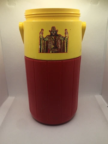 Vintage Slim Jim WWF Randy Macho Man Savage Coleman Thermos Cooler Cover