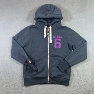 Superdry Osaka hoodie sweater Womens M Gray Full Zip - Picture 1 of 15