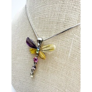 Libelle Silber Platte 15 Zoll Kette zarte Halskette US-Verkäufer - Bild 1 von 8