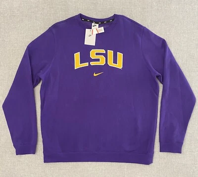 Nike LSU Tigers Pullover Purple Crewneck Mens XL Sweater New - Image 1 of 4