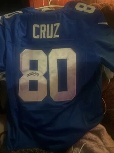 MUST GO!!!! Facsimile Autographed Victor Cruz New York Blue Reprint - Picture 1 of 4