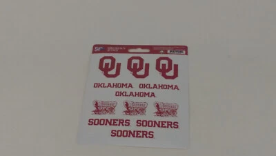 New Made In USA  NCAA 12 Mini Vinyl Decal Sticker Oklahoma Sooners - Image 1 of 4