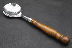 Servierlöffel Gemüselöffel Löffel 18-8 Rostfrei mit Holzgriff Länge 27,5 cm - Bild 1 von 5