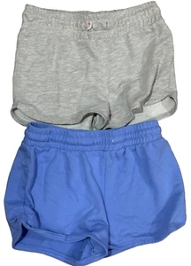 Lot of 2 Cat and Jack Girl's Gray Size L (10-12) & Size XL (Blue) Cotton Shorts - Picture 1 of 5
