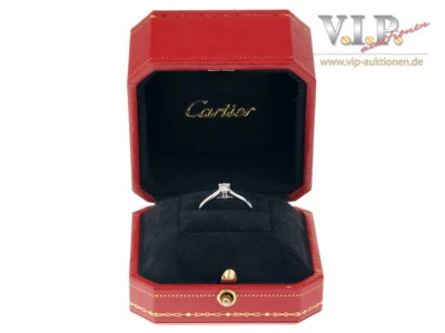 CARTIER 1895 SOLITAIRE RING PLATIN 0,18ct. DIAMANT BRILLANT 950 PLATINUM DIAMOND - Bild 1 von 4