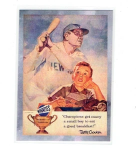 BABE RUTH WHEATIES BETTY CROCKER ADVERTISEMENT CARD - Picture 1 of 2