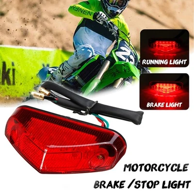 Universale 12v 12 Led Rosso Faro Freno Fanale Targa Luci Posteriore Moto Rosso - Image 1 of 4