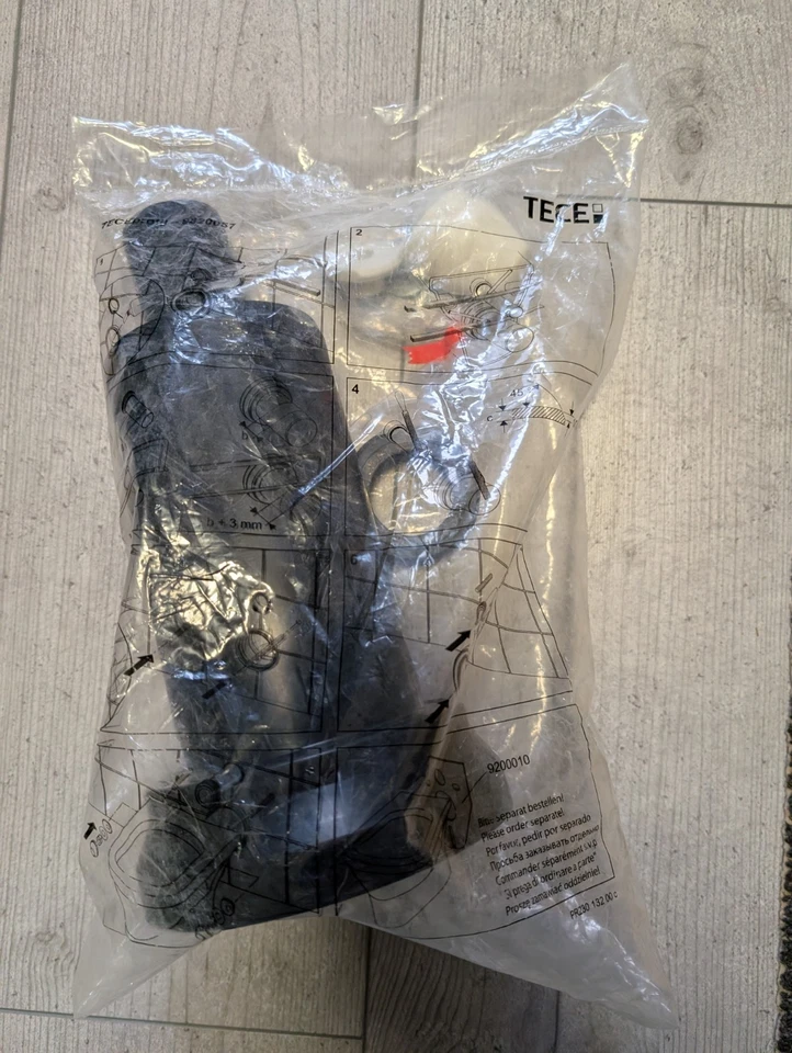 Tece Wand WC Anschlussgarnitur 200 mm DN 90 komplett gerade Abflußrohr DN90 - Bild 1 von 1