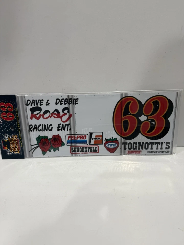 Panel de ala de metal Sprint Legends Jack Hewitt #63 Rose Racing 7 X 16 Foto 1 de 1