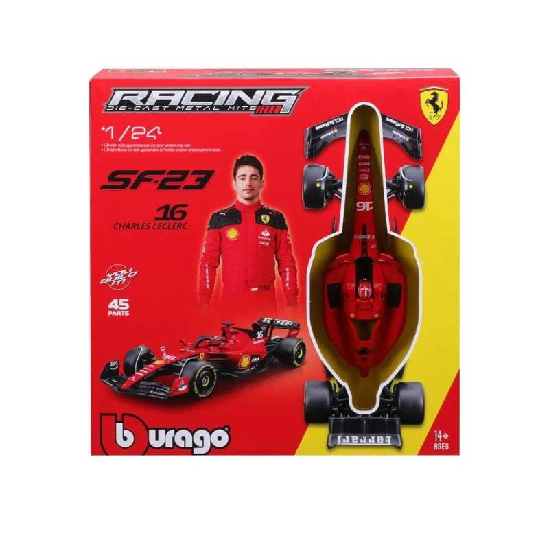 Voiture Bburago Kit à monter Racing F1 SF 2023 avec casque et support Ferrari Le - Photo 1/1