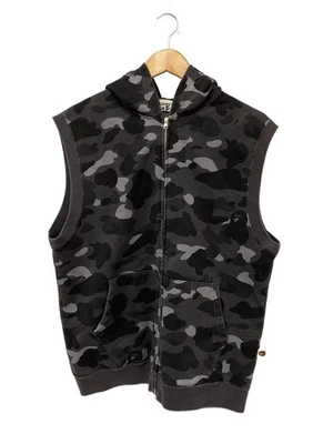 A BATHING APE Hooded Vest black M Used - Image 1 of 4