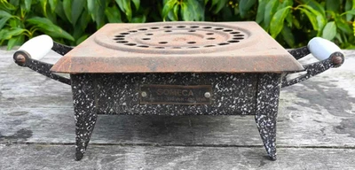 Ancien réchaud électrique chauffe-plat SOMECA métal émaillé poignée porcelaine - Photo 1/4