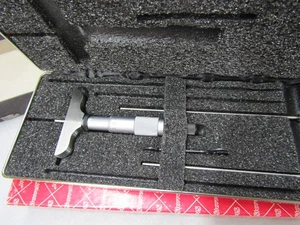 Starrett 440MZ-75RL Micrometer Depth Gage 0-75mm  Case and Box - Picture 1 of 5