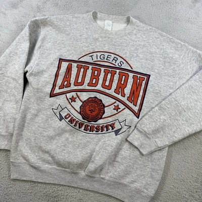 Vintage Auburn Tigers Sweatshirt Mens Large Grey Fleece Crewneck Pullover USA - Image 1 of 4