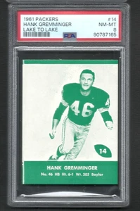 1961 Lake To Lake #14 PSA 8 Hank Gremminger Green Bay Packers - Bild 1 von 1